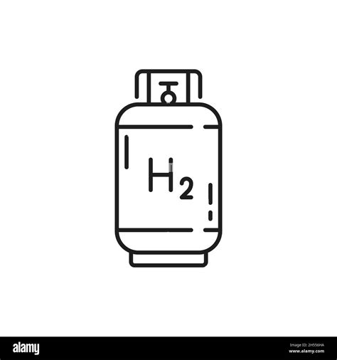 Hydrogen Gas Tank Isolated Thin Line Icon Vector Cylinder Container