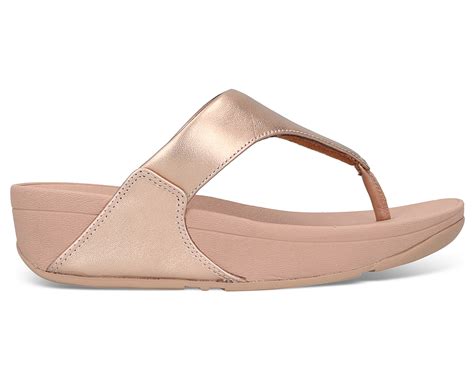 Fitflop Women S Lulu Leather Toe Post Sandals Rose Gold Catch Au