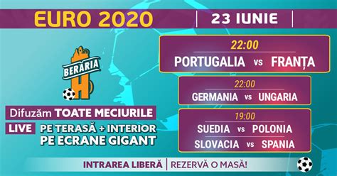 EURO 2020 LIVE 23 IUNIE Portugalia vs Franța Slovacia vs Spania