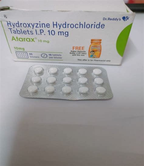 Atarax Hydroxynehydrochloride Hydroxyzine Hydrochloride Tablets Ip 10