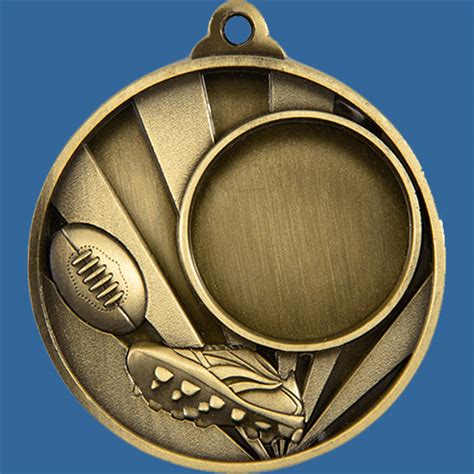 1076C 3Ge Aussie Rules Medal Gold Bright Star Series With Engraving And