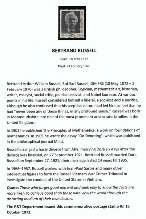 Bertrand Russell The Stamp Club