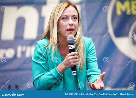 Giorgia Meloni Leader Of Fratelli D Italia Party Editorial Stock Image