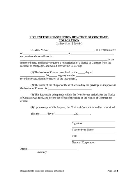 Louisiana Notice Contract Doc Template Pdffiller