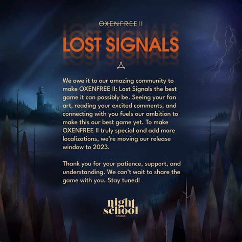 Oxenfree Ii Lost Signals Hit With Delay Will Launch In