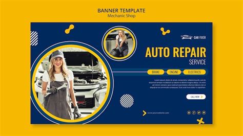 Premium Psd Banner Mechanic Shop Ad Template