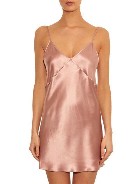 Fleur Du Mal Silk Satin Cami Dress In Pink Lyst