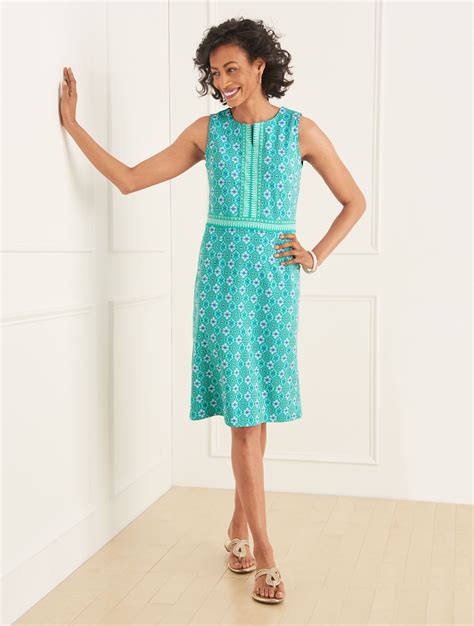 Talbots Effortless Jersey Sheath Dress - Tiny Medallions | Talbots