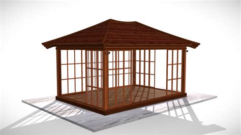 Gazebo Kikues Tea House 20l X 14w 3d Model By Jelomat 36a450c