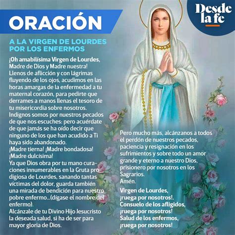 Oración A Nuestra Señora De Lourdes Pide Su Intercesión Divina Catalogo De Oraciones Para