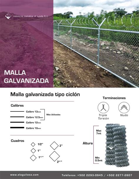 Malla Galvanizada Tipo Cicl N Guatemala Fabricaci N E Instalaci N