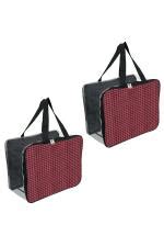 Buy Tulman Red Checks Plastic Transparent Storage Bag Pack Of 2 Online