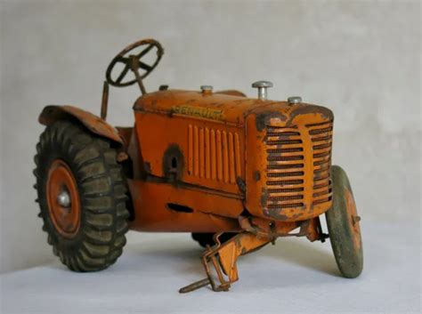 Tracteur Renault Ancien Tracteur M Tal Jouet Ancien Orange Mauvais