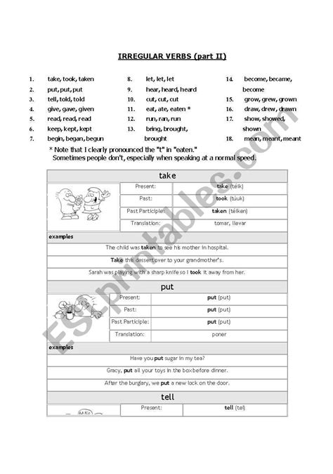 Irregular Verbs Part 2 Esl Worksheet By Karivp