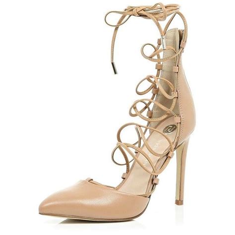 River Island Nude Leather Lace Up Pumps Stylish Women S Shoes