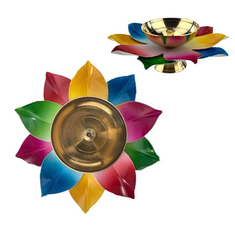 Buy In Bulk Lotus Brass Finish Diya Indian Craft Diya For Puja Oil