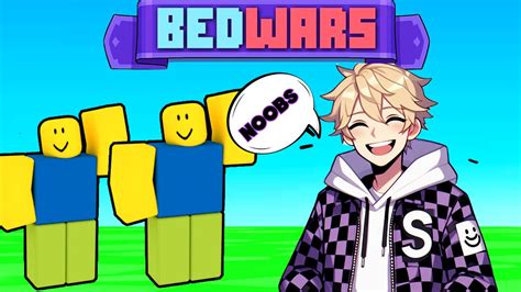 Destroying Noobs In Roblox Bedwars Youtube