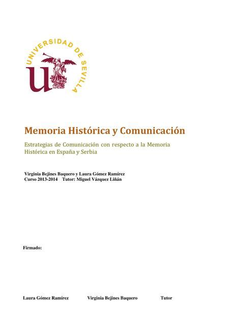 Memoria Histórica y Comunicación Historia mundial y geografía uDocz