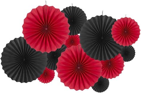 Recosis Hanging Paper Fan Set Tissue Paper Pom Poms Flower