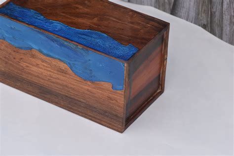 Epoxy Resin And Rosewood Mix Urn Box For Ashes Adult Large Urn Etsy