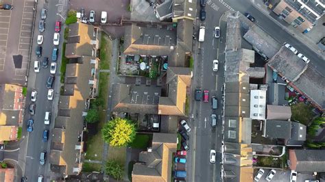 Luton City Centre and Local Buildings, High Angle Drone's View of Luton ...