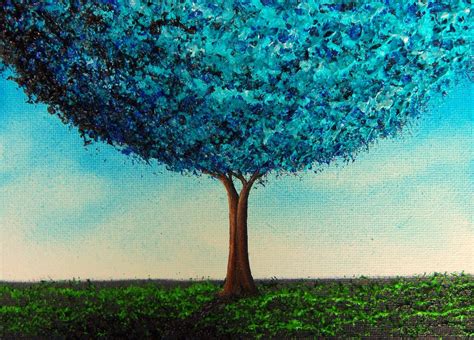 Blue Tree Painting at PaintingValley.com | Explore collection of Blue Tree Painting