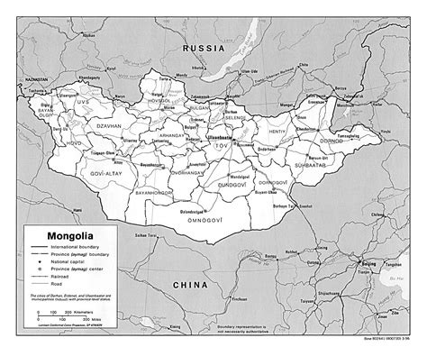 Detailed Political And Administrative Map Of Mongolia With Roads