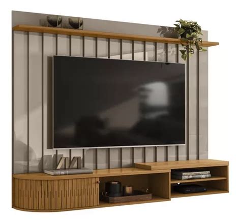 Estante Con Panel Rasgado Para TV De 75 Pulgadas Madetec Imola Gray