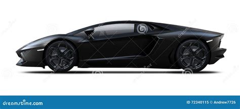 Black Sport Car Side View Stock Image Illustration Of Side 72340115