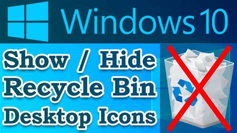 How To Hide Recycle Bin On Windows Show Hide Desktop Icons Windows