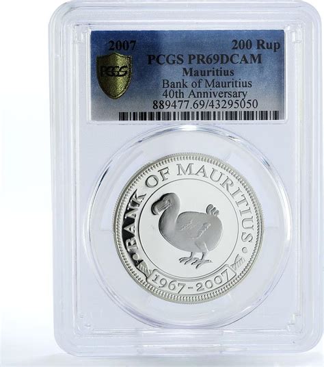 Mauritius Rupees The National Bank Dodo Bird Pr Pcgs Silver Coin