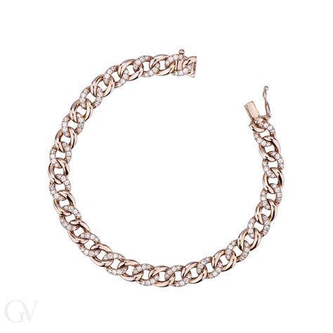 Bracciale Groumette Oro Rosa E Diamanti Gv