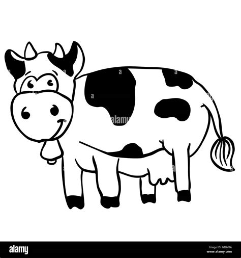 simple black and white cow cartoon Stock Vector Image & Art - Alamy