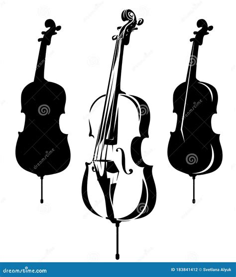 Cello Outline Silhouette Royalty-Free Illustration | CartoonDealer.com ...