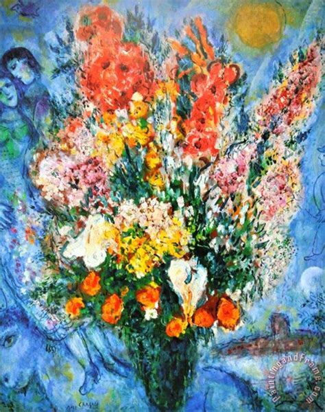 Marc Chagall Vase of Flowers Le Bouquet 1958 painting - Vase of Flowers ...