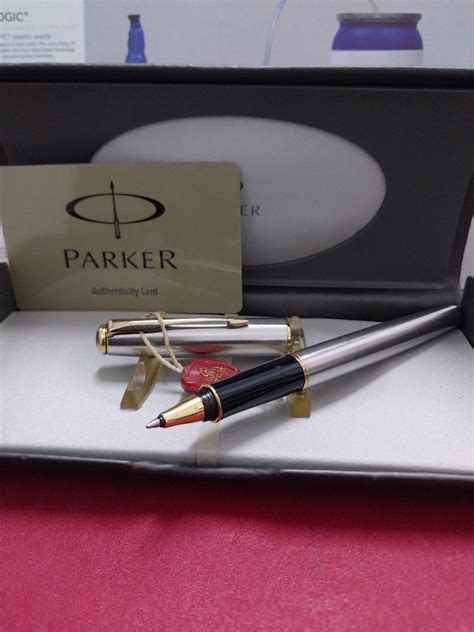 Pulpen Parker Sonnet Ss Gold Silver Original Trim Roller Ball Rb