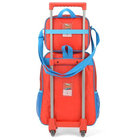Mochila Escolar Rodinha Infantil Lancheira Hot Wheels Lika Bijuterias
