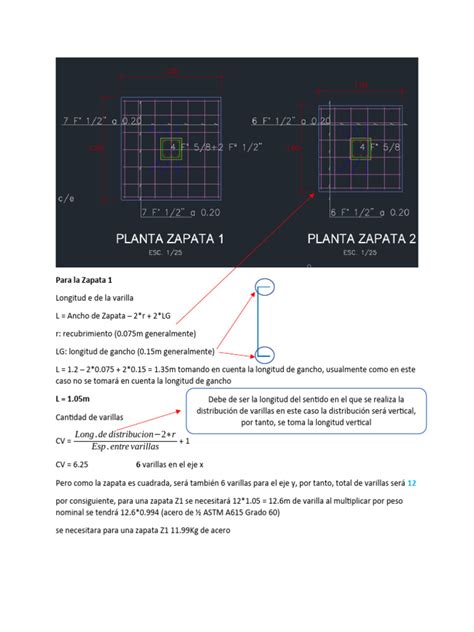 Calculo De Acero En Zapatas Ejemplo Pdf