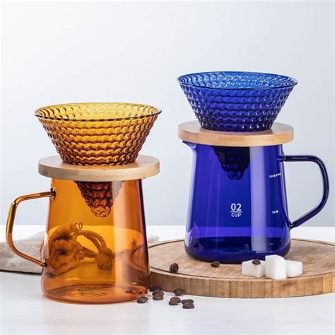 Re66 Shxing V60 Pour Over Glass Range Coffee Server 300ml 500ml Carafe Drip Coffee Pot Barista