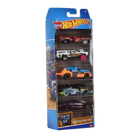 Pack 5 Autos Basicos Hotwheels Demo Destruction A Jugueterías Ansaldo