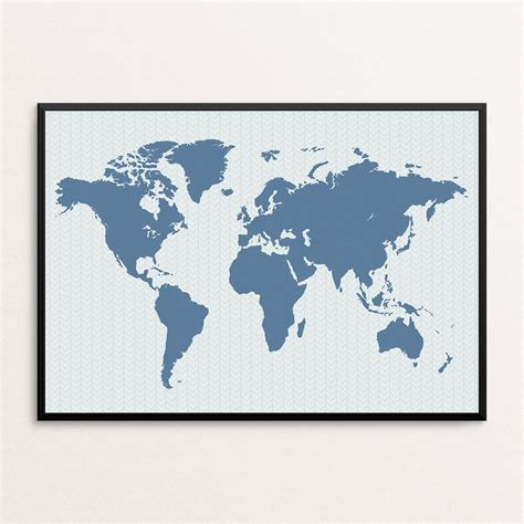 World Map Poster Blue World Map Kids Wall Art Kids Bedroom - Etsy