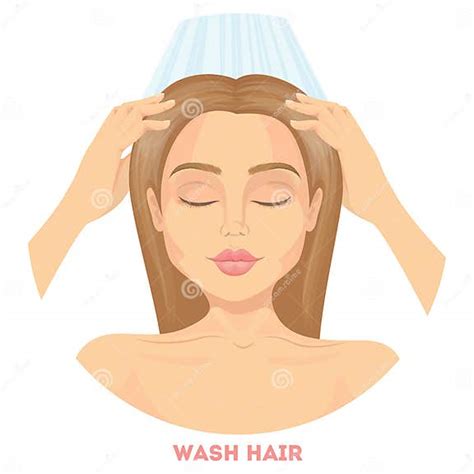 Woman Washing Hair Stock Vector Illustration Of Healthy 98779902