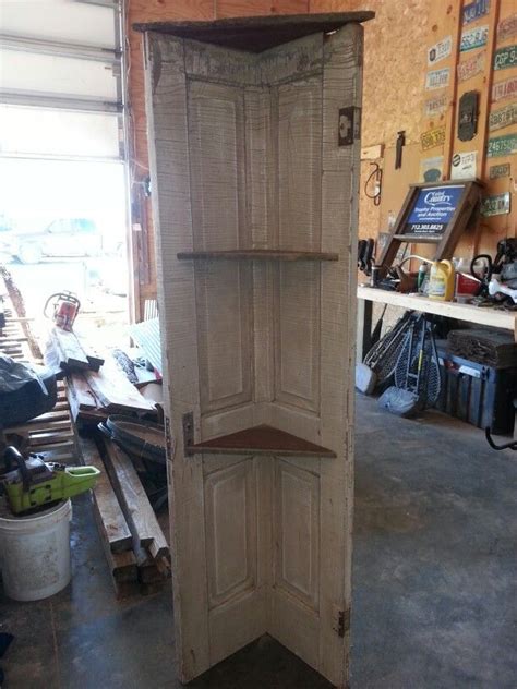 Corner Shelf Made From Old Door With Barnwood Shelves Old Door