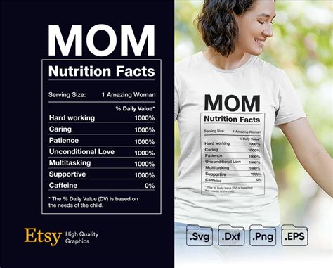 Mom Nutritional Facts Svg Nutrition Fact Svg Mom Life Etsy