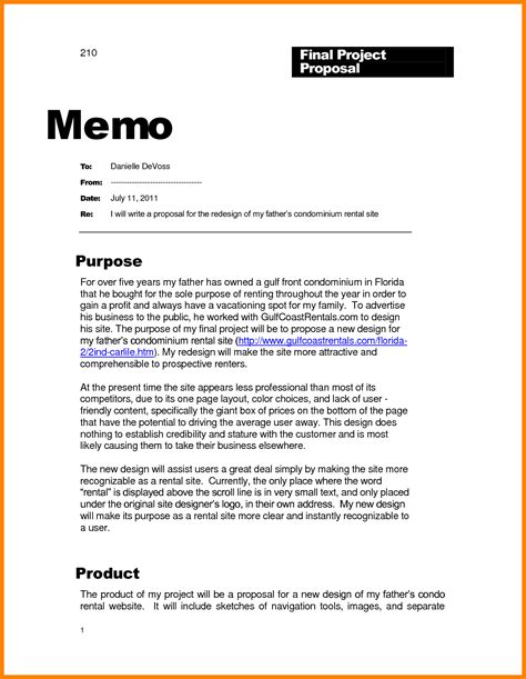 Memo Writing Format Example – Financial Report