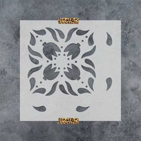 Tyrell Tile Stencil Scandinavian Stencils for Painting, Simple Floor ...