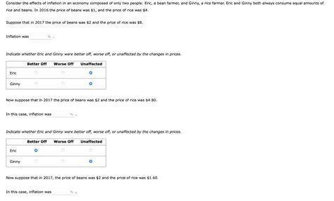 Solved Consider The Effects Of Inflation In An Economy Chegg