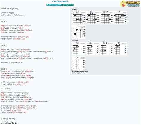 Chord: I'm Like a Bird - Nelly Furtado - tab, song lyric, sheet, guitar ...