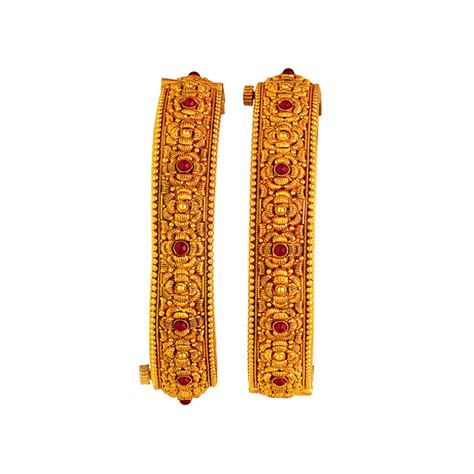 Buy Ruby Jaal Gold Kangan Set Online From Vaibhav Jewellers