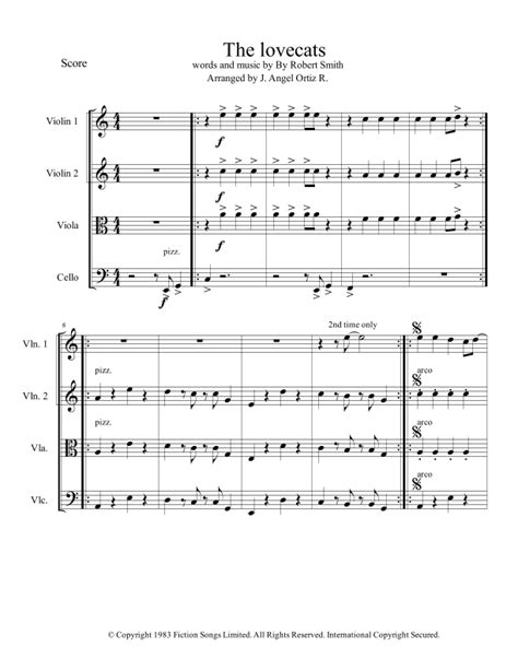 The Lovecats Arr Jos Angel Ortiz Ramirez Sheet Music The Cure